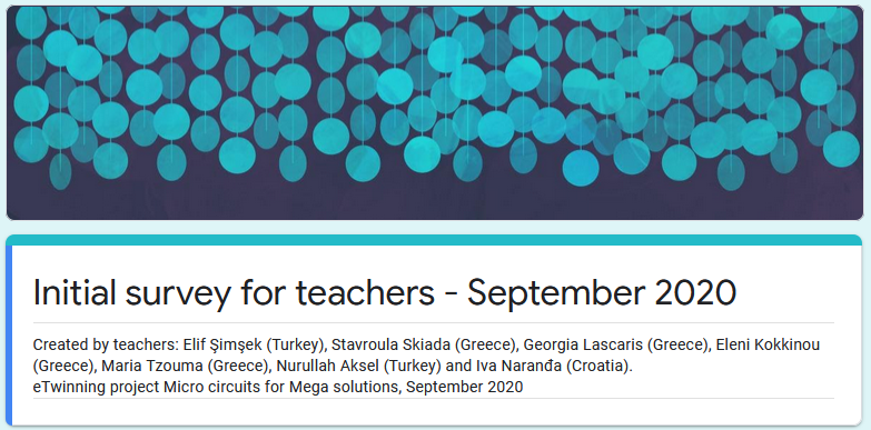 eTwinning - initial survey for teachers