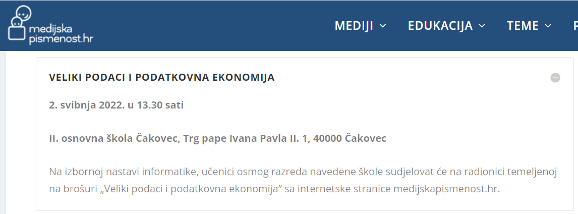 Dani medijske pismenosti 2022. - raspored