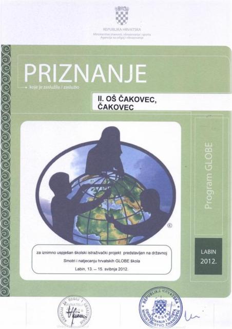 GLOBE - PRIZNANJE