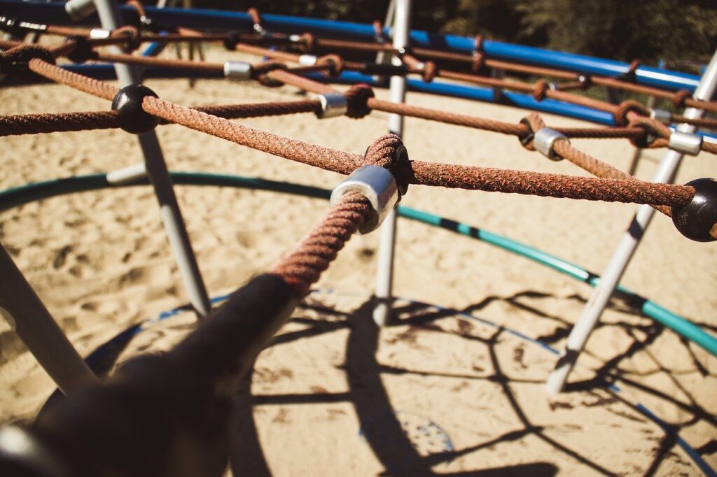 playground, rope, equipment