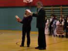 Our Principal, Mr. Bagari Speaking, And Our English Teacher Translating