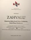 Priznanje Naoj koli Za Osvojeno Prvo Mjesto Na Kvizu Znanja