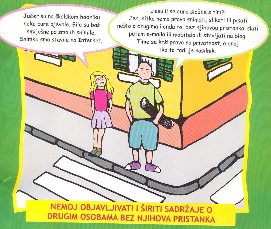 Nemoj objavljivati i iriti sadraje o drugim osobama bez njihova pristanka