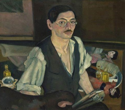 Moa Pijade, Autoportret sa japanskim lutkama, 1916.