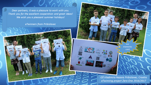 eTwinning project Zero-One card