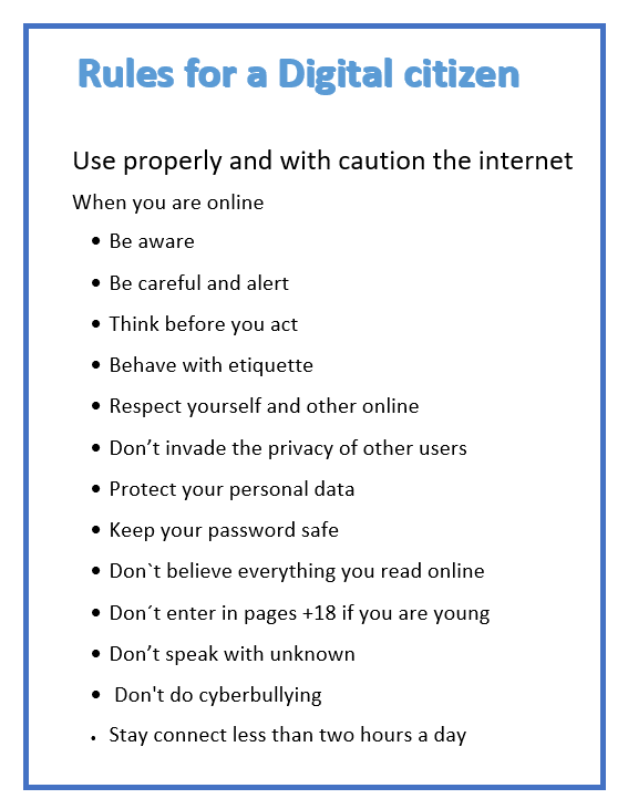 Digital Citizenship rules