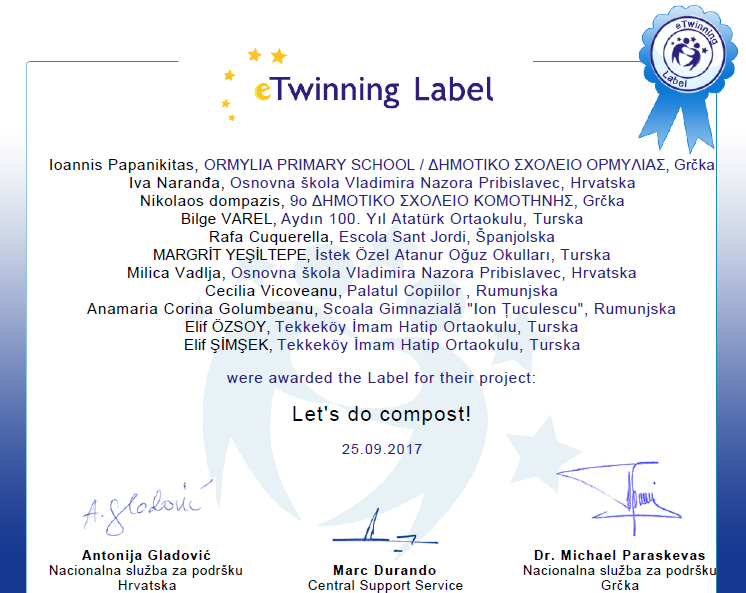 eTwinning Label Let's do compost!