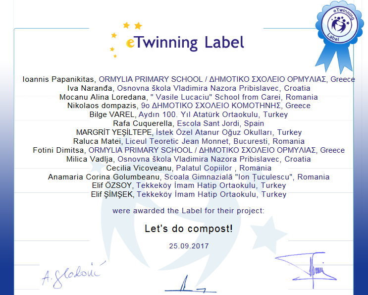 eTwinning project Let's do compost!