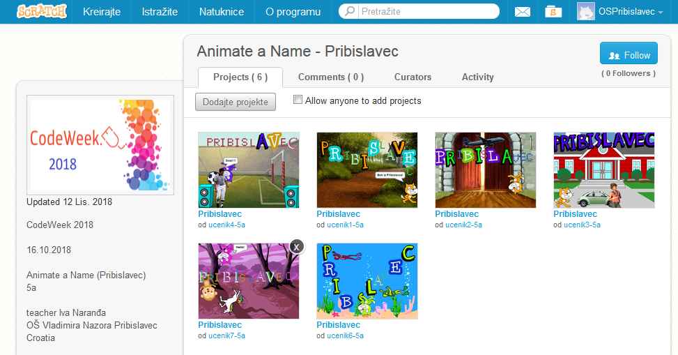 CodeWeek 2018 Scratch Pribislavec