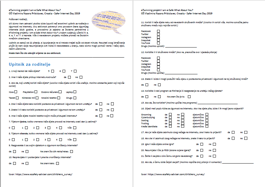 eSafety survey - parents