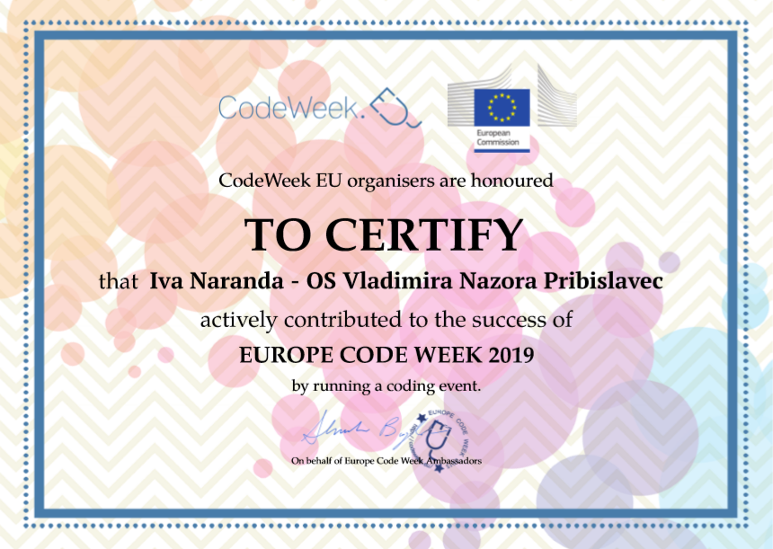 Europski tjedan programiranja - CodeWeek 2019