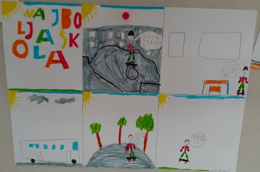 ueniki rad u obliku stripa o boravku u novoj koli
